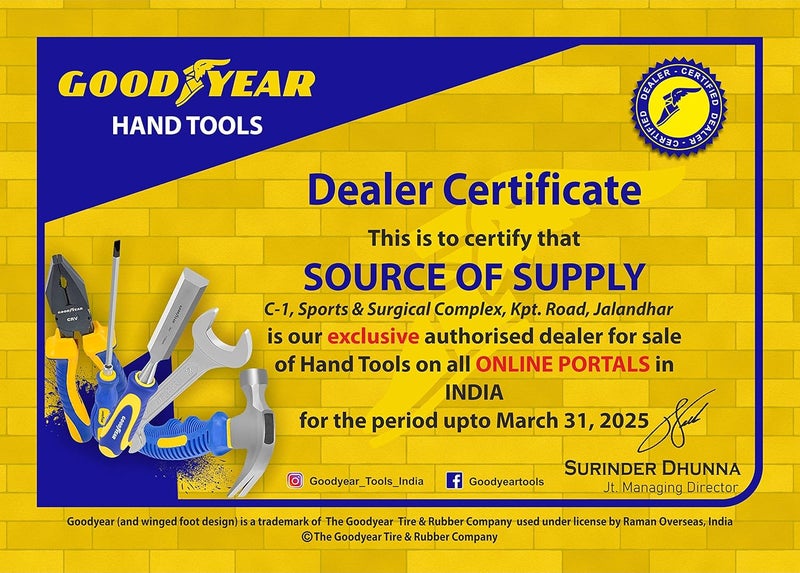 Good Year إزميل معدني بقطر 1 بوصة مع رأس ضارب (أزرق وأصفر) (GY-10810) - Image 5