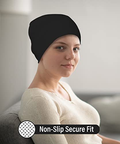 Revony Chemo Beanie Cap - Soft and Skin Friendly - 100% Cotton Blue Denim - Image 5