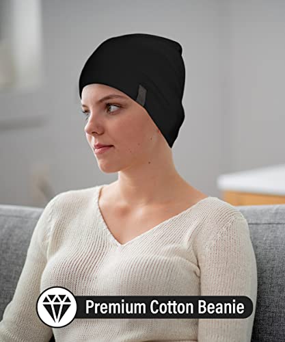 Revony Chemo Beanie Cap - Soft and Skin Friendly - 100% Cotton Blue Denim - Image 2