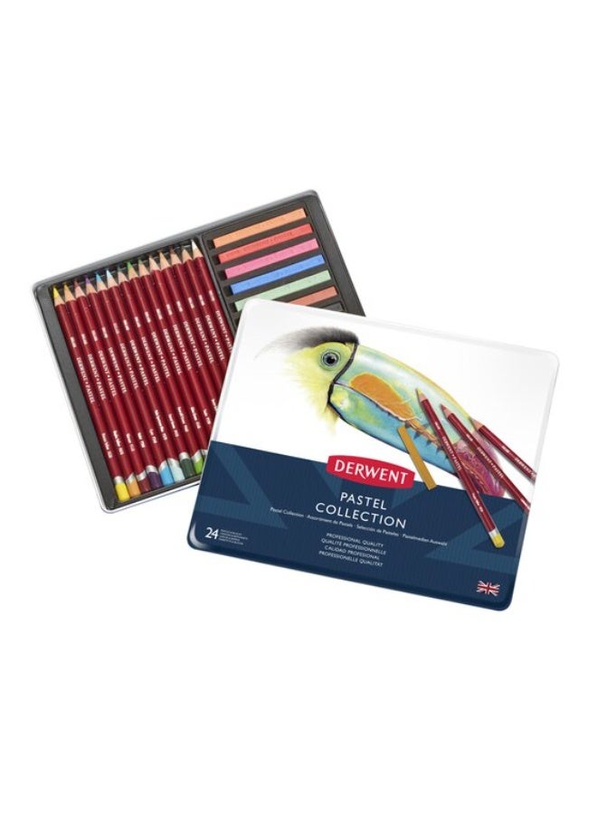 Derwent - Pastel Pencils, Metal Tin, 24 Colours Pack - Image 2