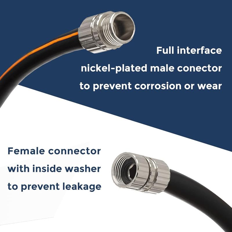 Giraffe Tools Garden Hose 75ft x 5/8", Custom Length, Heavy Duty, No Kink, Flexible, Rubber Garden Hose, Leakproof Water Hose with Male to Female Fittings, 600 Burst PSI - Image 3