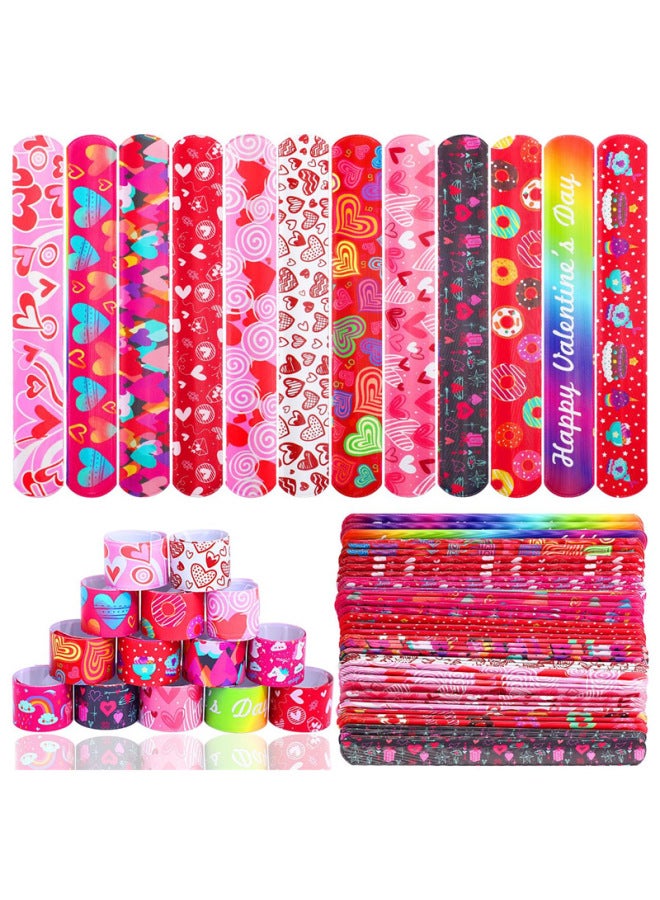 Red And White Valentine's Day Series Clap With Non-infringing PVC Clap Ring Bracelet Slapbracele-Color:36 Pieces Per Pack-Specifications:Red And White Valentine's Day  - Image 2