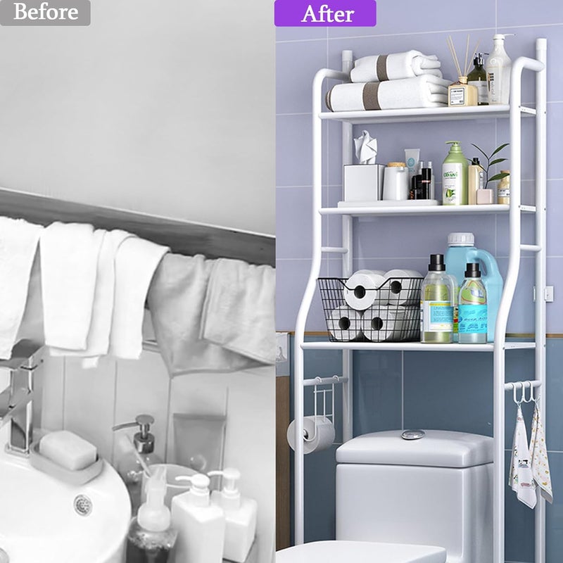 Generic 3-Shelf Modern Over-The-Toilet Storage Shelf for Bathroom, Pink - Image 4