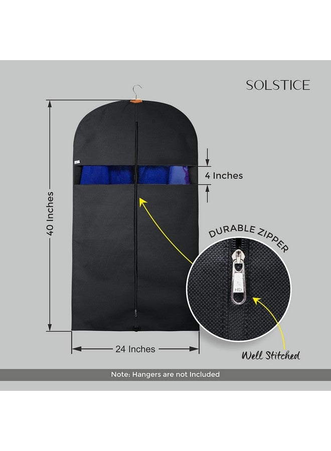 Solstice SOLSTICE Suit Cover Big Size with Zip of (40 x 24 inch) | Suit, Coat, Blazer, Jacket Cover (Pack of 5)(Black), Non Woven  - Image 2