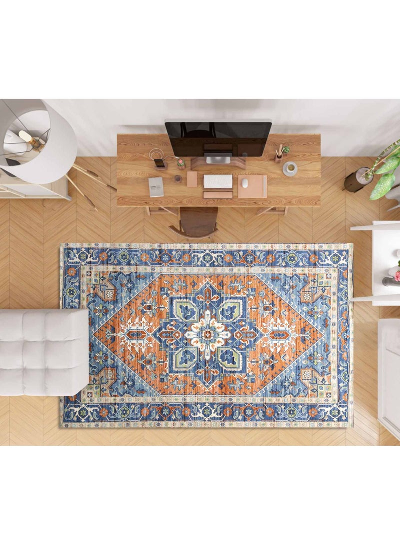 Alkaffary Jehan Premium Rugs with Elegant Designs and High Quality 3.00X4.00 Red-blue - Image 1