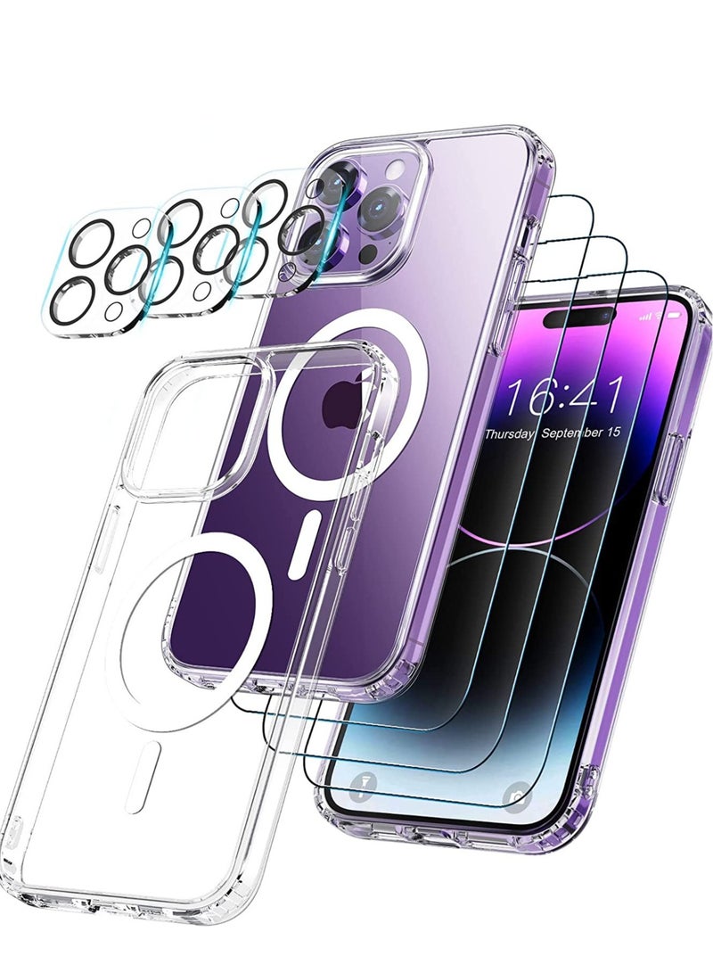 ELTRAZONE [7 in 1] for iPhone 14 Pro Max Case,with 3 Pack Screen Protector + 3 Pack Camera Lens Protector,Ultra Thin Scratch Resistant Drop Magnetic Phone Case for iPhone 14 Pro Max 6.7 Inch - Image 1