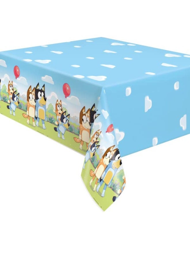 Unique Bluey Birthday Party Supplies Bundle includes Lunch Plates, Lunch Napkins, Table Cover, Happy Birthday Banner (Bundle for 16 with 1 Dinosaur Sticker Sheet) - Image 4