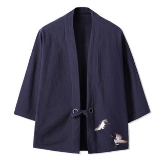 Summer Chinese Style Feather Weaving Robe Mens Hanfu Cardigan Cotton Linen Japanese Kimono Linen Seven-Sleeve Shirt Coat 708 navy blue - pzsku/Z22B4AD90797AE6CEF467Z/45/1746215879/8095d5dd-9c11-4e91-8bdc-80230f1c0fa6
