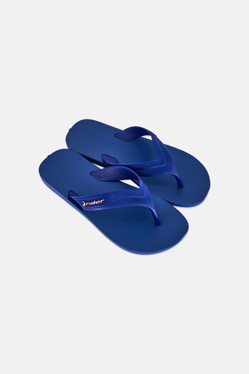 RIDER Kids Boy Brand Logo Slip On Slippers, Navy - Image 2