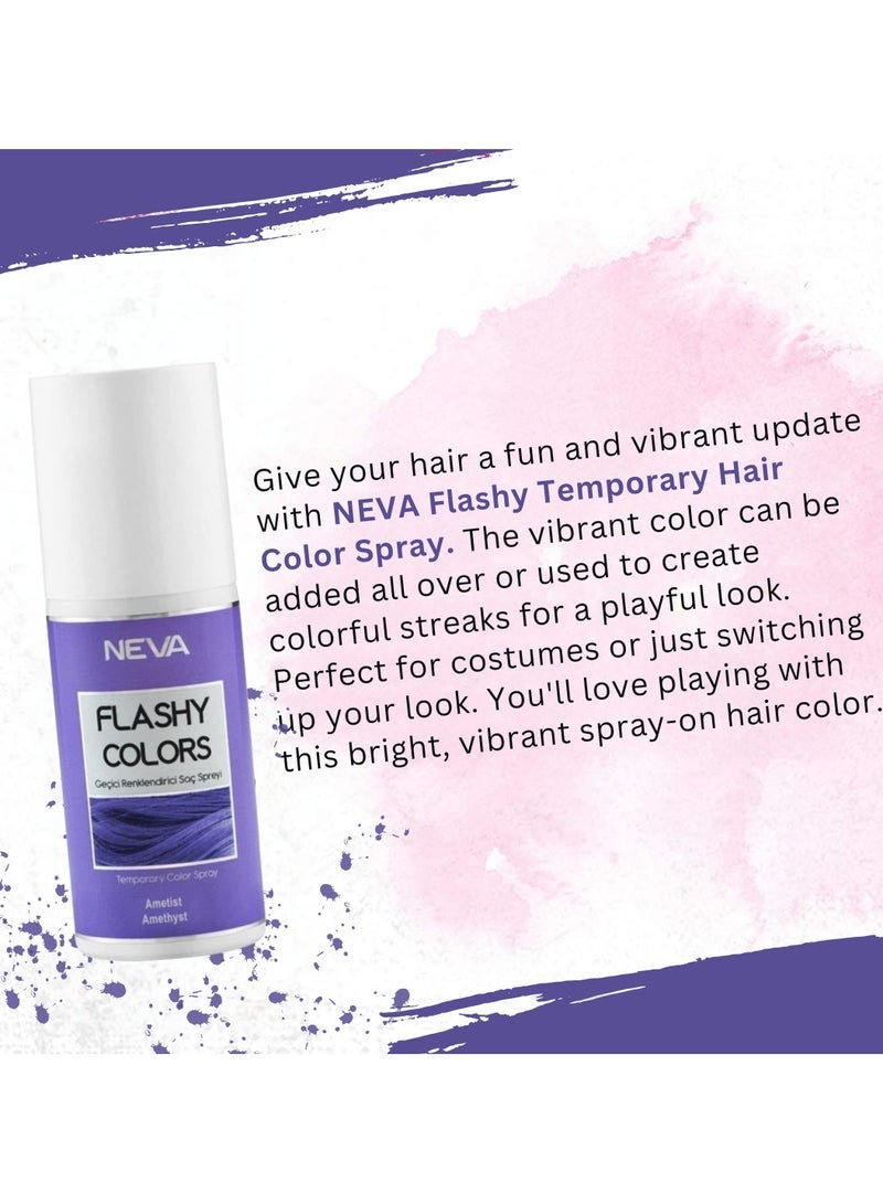 NEVA Flashy Hair Colors Temporary Hair Color Spray - 75ml - AMETHYST - Image 2