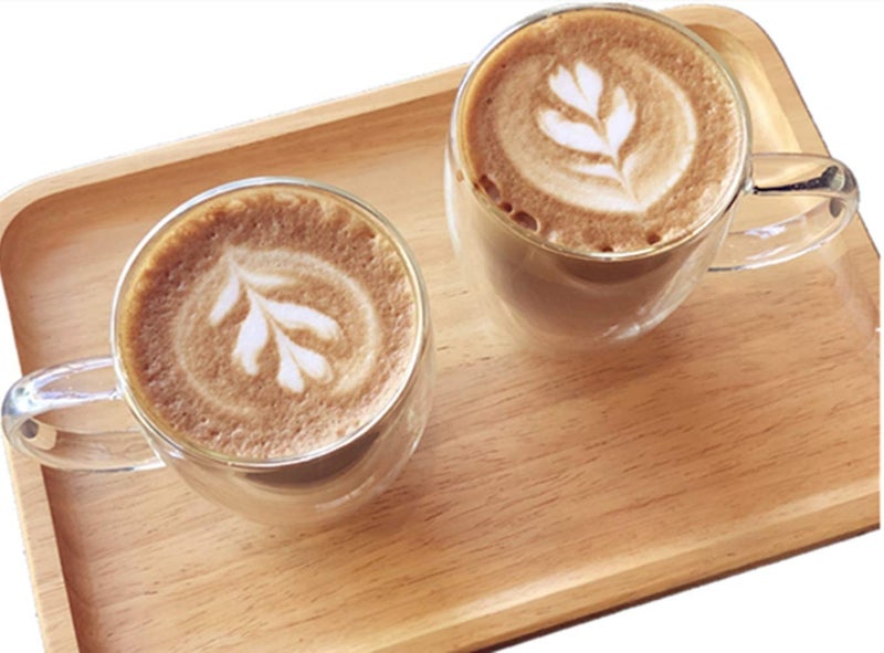 we3 12oz/350ml Clear Glass Coffee Mugs Set of 2,Double Walled Insulated Tea Cups with Handle, Perfect for Espresso, Latte, Americano, Cappuccinos, Tea Bag, Beverage (Pack of 2) - Image 4