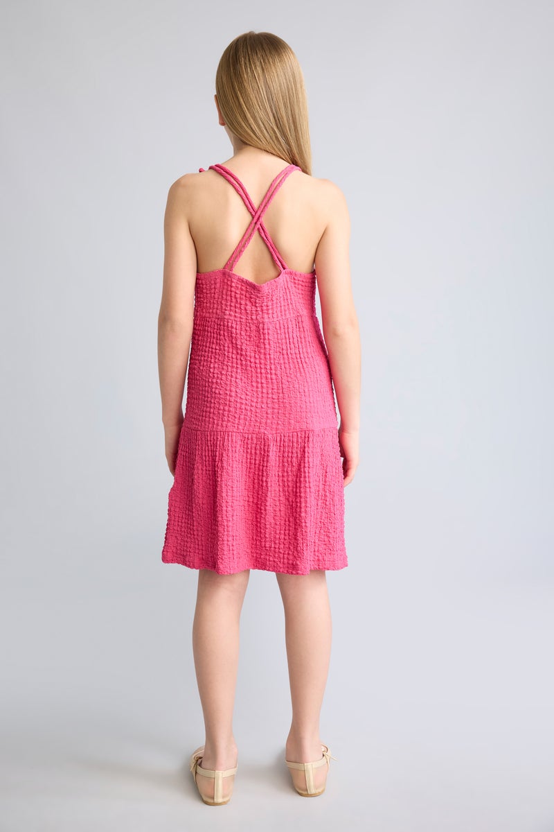 DeFacto Pink Girl Girl Square Collar Sleeveless Dress Casual - Image 5