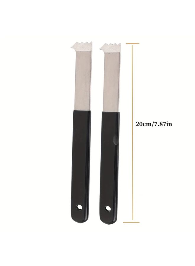 2 Pcs Paving Brick Removal Tool Set Non Slip Handle Comfort Grip Alloy Steel Micro Groove Scraper For Yard Garden Stone And Brick - Image 2