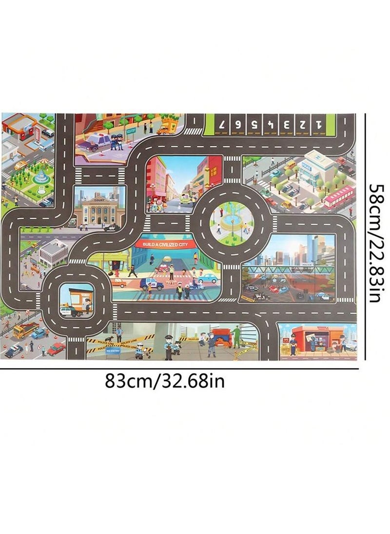 Generic - Large-Scale City Scene Game Mat - Waterproof and Durable Traffic Route Map with Civilization Theme, Perfect for Indoor and Outdoor Play - Multi-Scene Compatible, Easy to Clean - Image 1