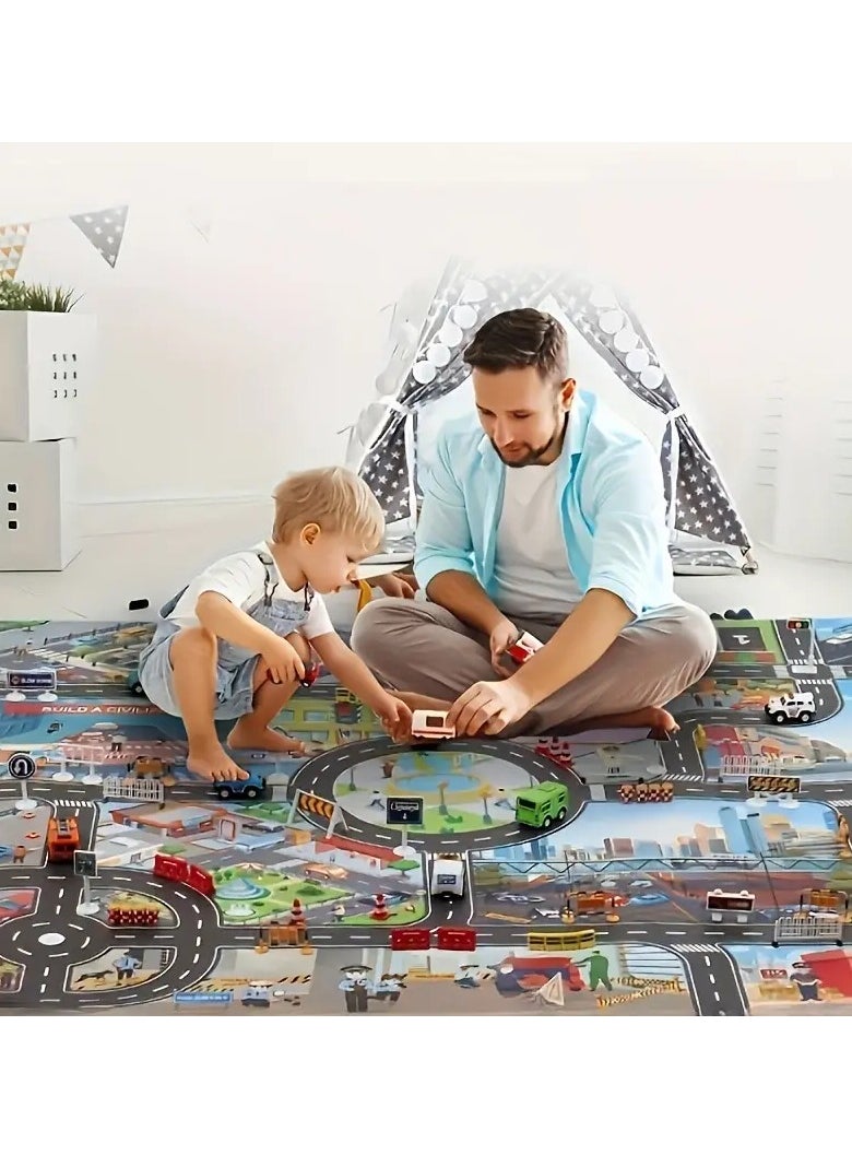 Generic - Large-Scale City Scene Game Mat - Waterproof and Durable Traffic Route Map with Civilization Theme, Perfect for Indoor and Outdoor Play - Multi-Scene Compatible, Easy to Clean - Image 1