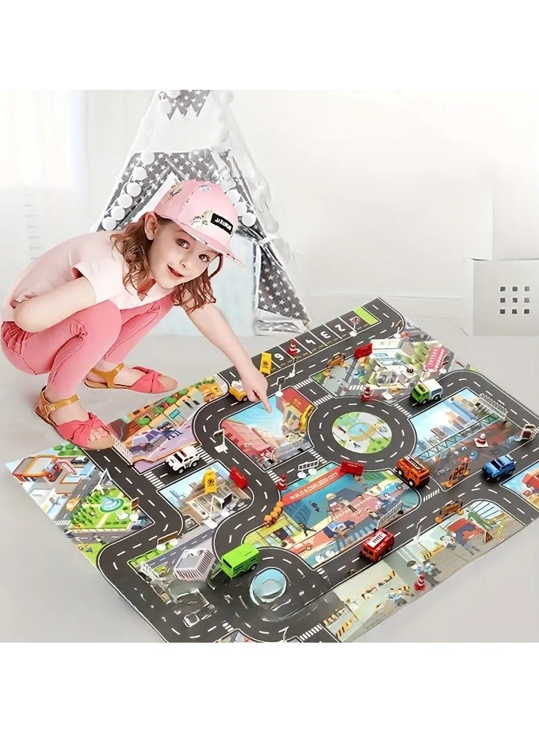 Generic - Large-Scale City Scene Game Mat - Waterproof and Durable Traffic Route Map with Civilization Theme, Perfect for Indoor and Outdoor Play - Multi-Scene Compatible, Easy to Clean - Image 1