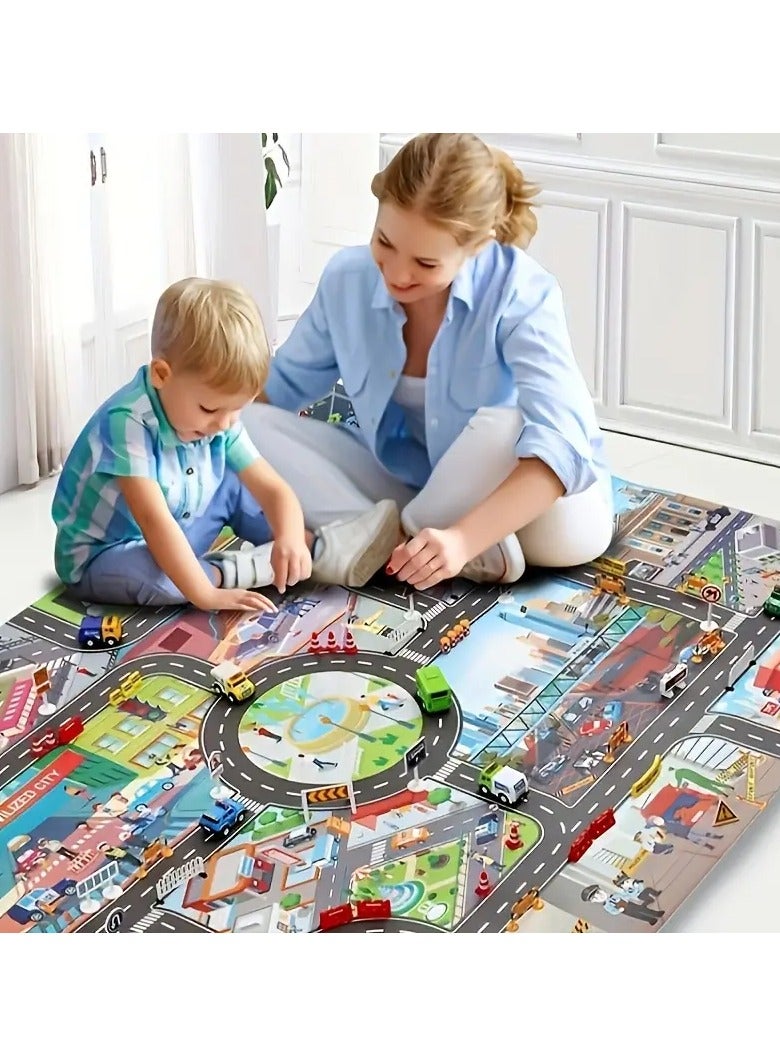 Generic - Large-Scale City Scene Game Mat - Waterproof and Durable Traffic Route Map with Civilization Theme, Perfect for Indoor and Outdoor Play - Multi-Scene Compatible, Easy to Clean - Image 1