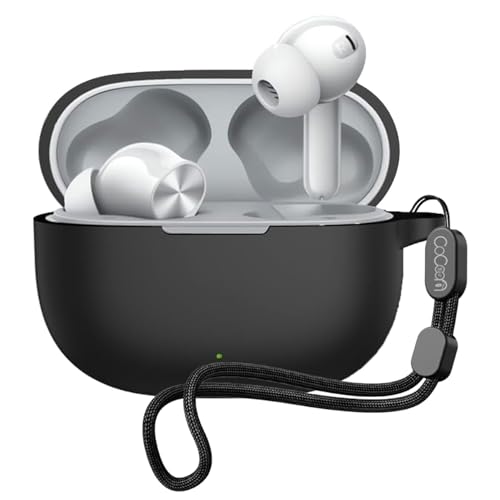 Cocoonkart Silicone Case Cover for Realme Buds T200 Lite | T200x (Earbuds Not Included) -Black - Image 1