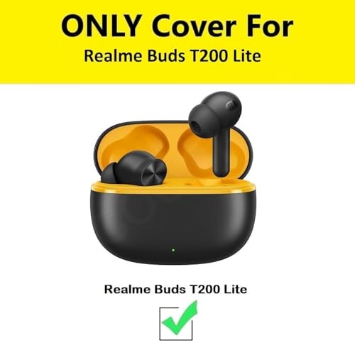 Cocoonkart Silicone Case Cover for Realme Buds T200 Lite | T200x (Earbuds Not Included) -Black - Image 2