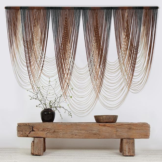 IOWER Macrame Wall Hanging, Brown, Dip-Dyed, Wall Decor for Living Room, Bohemian Fiber Art for Office Decoration, 59 inches W x 41 inches H - Image 3