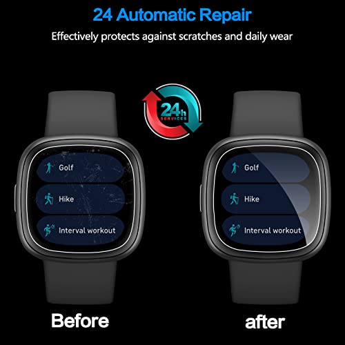YMHML [ 6 Pack ] Compatible for Fitbit Versa 4 / Versa 3 Screen Protector, Fitbit Sense 2 / Sense Screen Protector, YMHML [Upgrade Flexible Film] Soft HD Clear Anti-Scratch Protector for Fitbit Accessories - Image 5