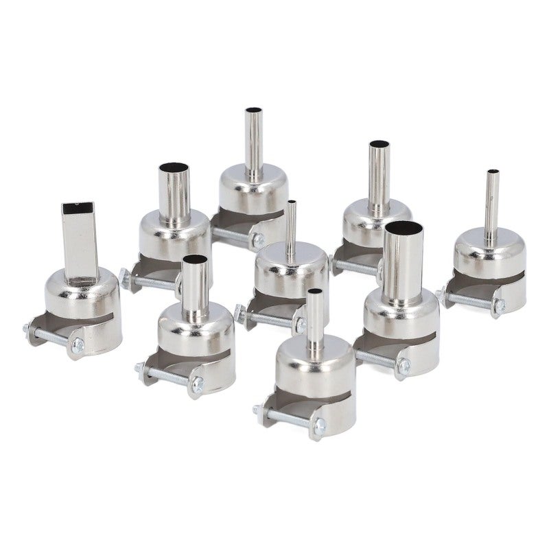 Heat Gun Nozzle Kit: 10-Piece Stainless Steel, High Temperature Resistant, Locking Screw Design, 850 Series Compatible - Multiple Sizes Hot Air Gun Nozzles for Electronic Repair, Home Improvement, Aut - Image 2