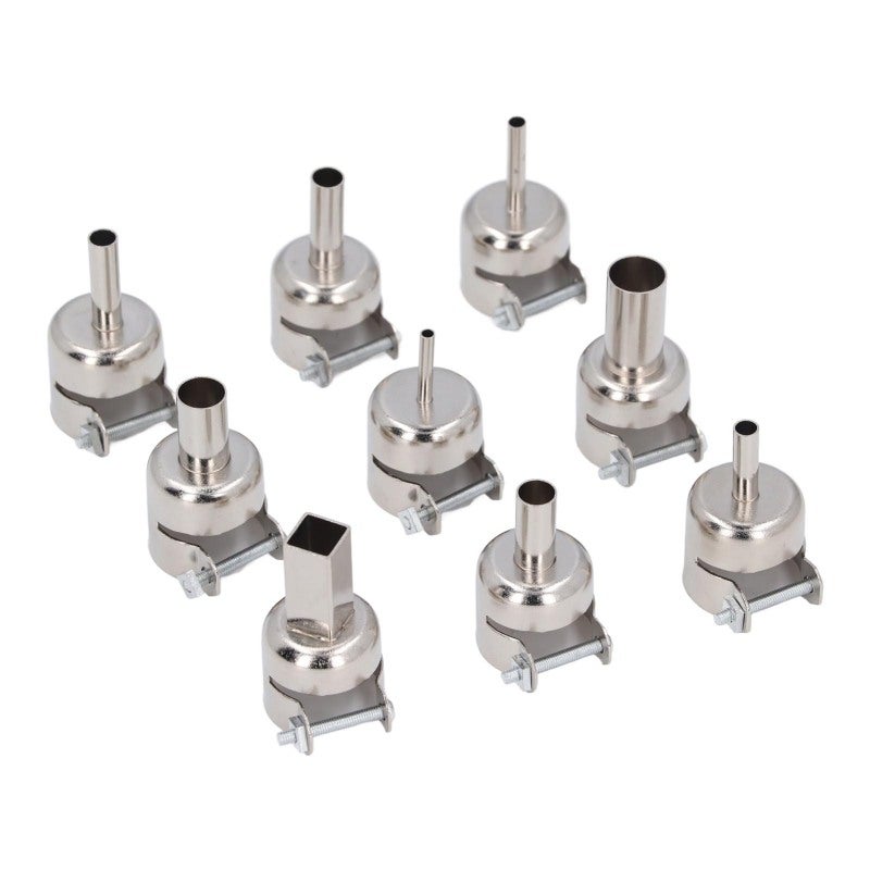Heat Gun Nozzle Kit: 10-Piece Stainless Steel, High Temperature Resistant, Locking Screw Design, 850 Series Compatible - Multiple Sizes Hot Air Gun Nozzles for Electronic Repair, Home Improvement, Aut - Image 3