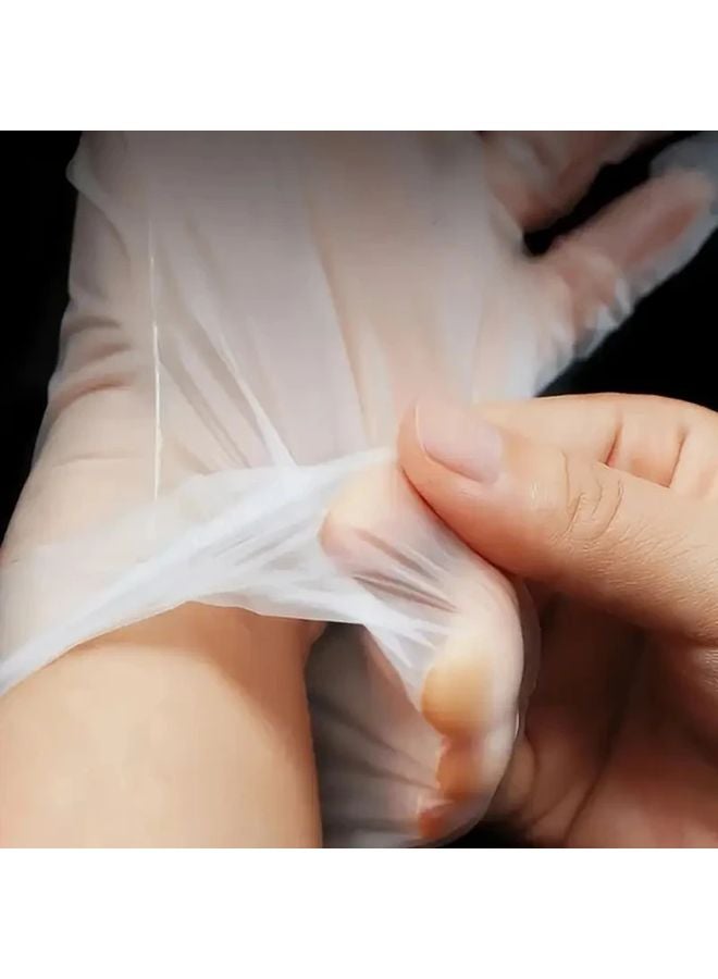 100pcs M Size Disposable Transparent TPE Gloves Soft Elastic Durable for Household Cleaning Pet Bathing - Image 5