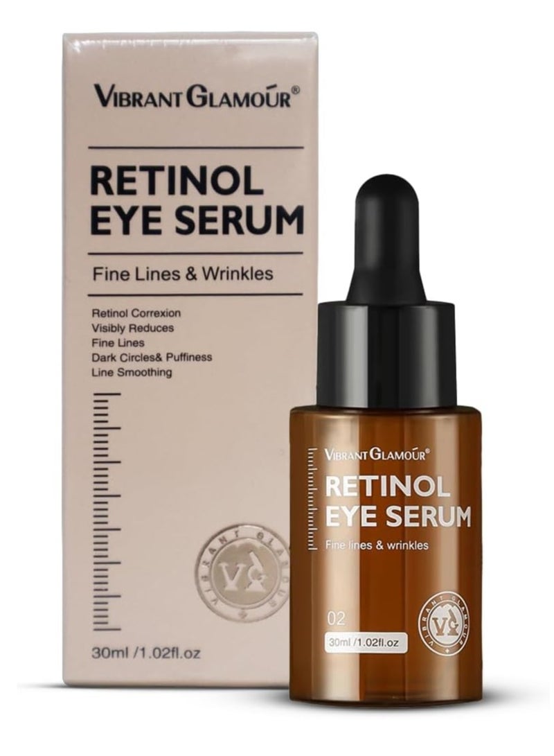 Vibrant Glamour Retinol Eye Serum Firming Collagen Anti-Aging Moisturizing Dark Circles Fade Fine Lines Remove Eye Bags - 30ml - Image 1