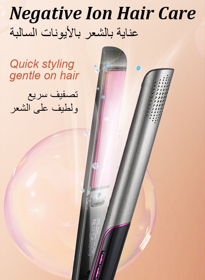 فوريول مكواة فرد وتجعيد الشعر 2 في 1، مكواة سيراميك مسطحة، تسخن حتى 230 درجة مئوية، مزودة بقفازات مقاومة للحرارة - Image 2