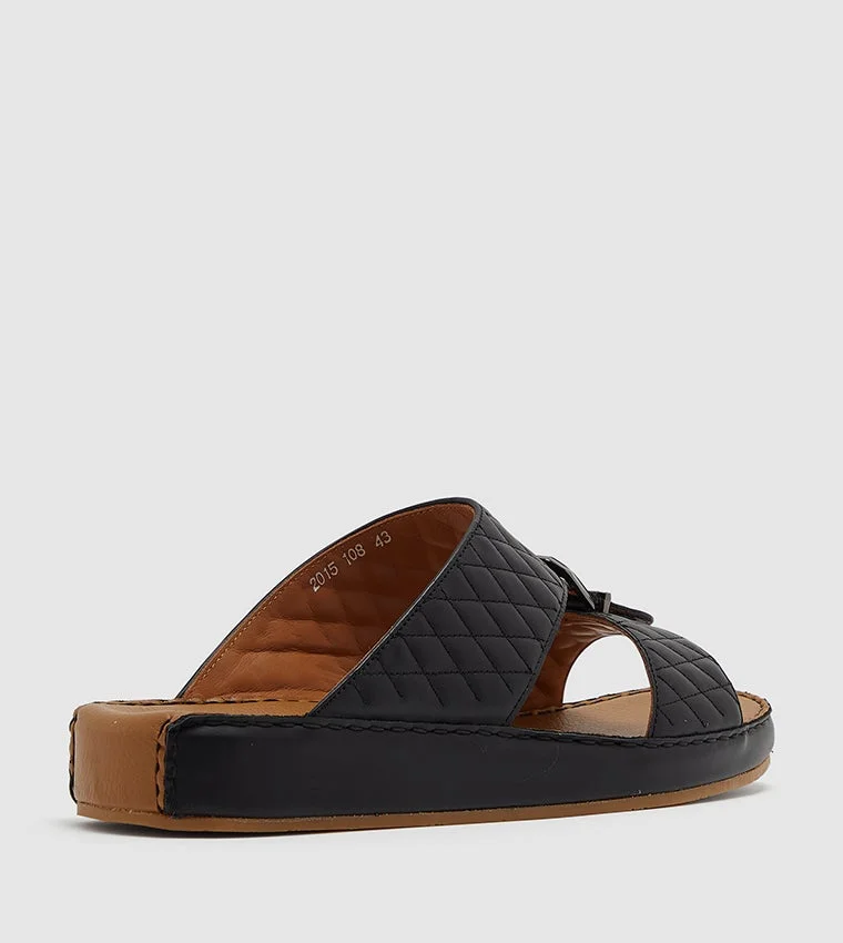 Buckle Detail Quilted Arabic Sandals
