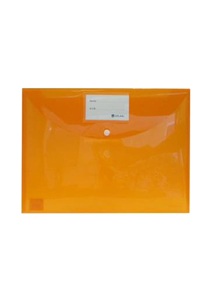 ATLAS - 6-Piece Thick Document Bag Clear Orange Colour - Image 1