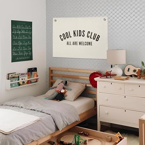Wheatwin Cool Kids Club Room Decor - Long Live Boyhood Linen Banner Tapestry Wall Hanging Canvas Flag for Toddler Boy Nursery - Image 2