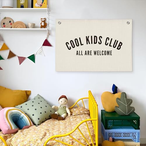 Wheatwin Cool Kids Club Room Decor - Long Live Boyhood Linen Banner Tapestry Wall Hanging Canvas Flag for Toddler Boy Nursery - Image 5