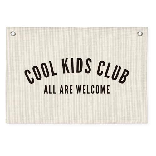 Wheatwin Cool Kids Club Room Decor - Long Live Boyhood Linen Banner Tapestry Wall Hanging Canvas Flag for Toddler Boy Nursery - Image 1
