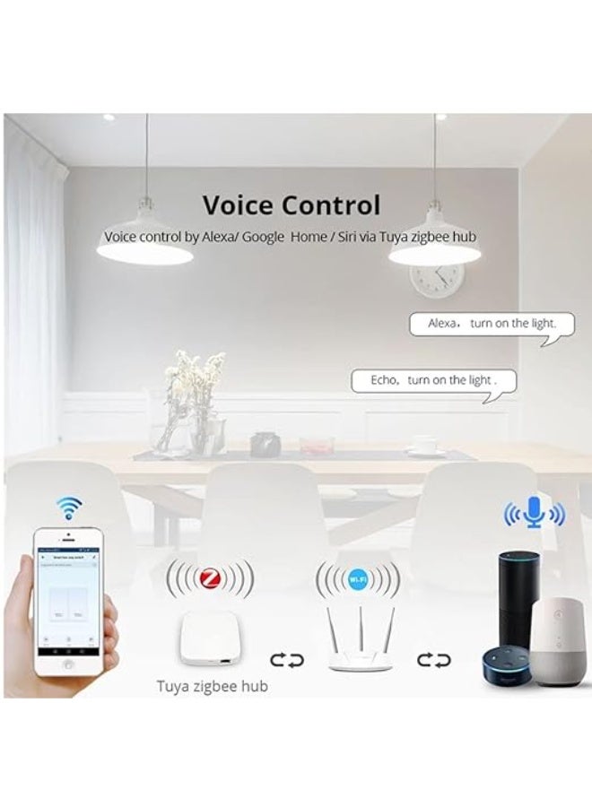 MOES مفتاح مشهد اللمس Zigbee من MOES – 2 مجموعة (أبيض) | وحدة تحكم مشهد ذكية، لوحة لمس، تعمل مع Tuya و Smart Life، متوافقة مع محور Zigbee - Image 4