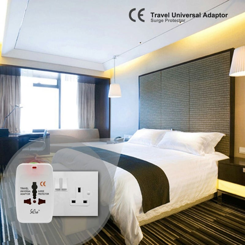 SeCro Smart All in One International Adapter with Two USB Charging Port Universal Travel Adapter with USBEU US AUS NZ UK 1 Pack White - Image 5
