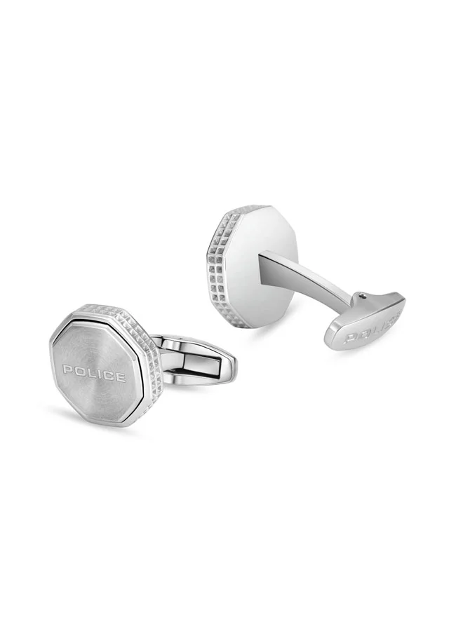 POLICE  Octo Silver Angled Cufflinks for Men  | Best Price UAE