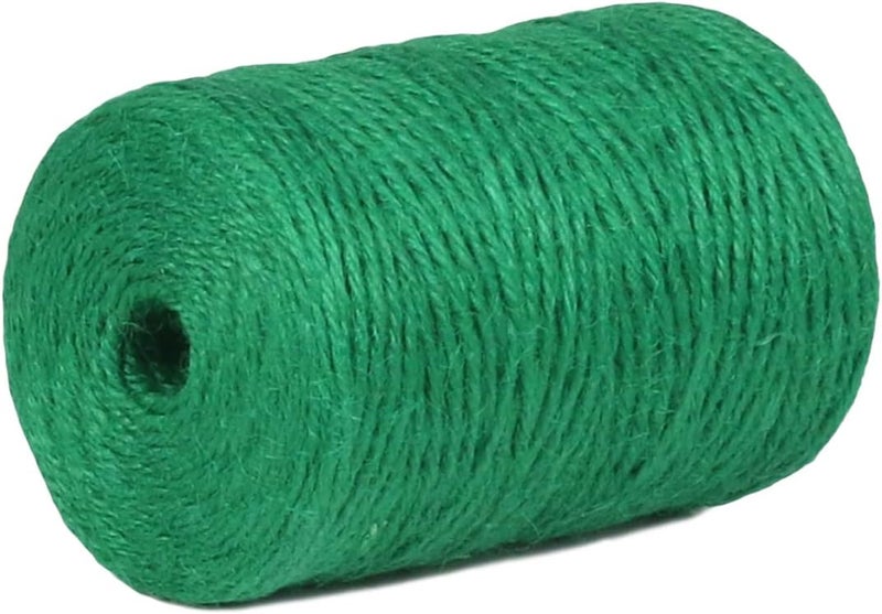 PH PERKHOMY PerkHomy Natural Jute Twine 600 Feet Long Colored Twine Rope for Crafts Gift Wrapping Packing Gardening and Wedding Decor (Green) - Image 3