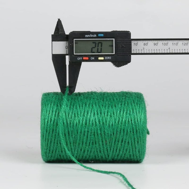 PH PERKHOMY PerkHomy Natural Jute Twine 600 Feet Long Colored Twine Rope for Crafts Gift Wrapping Packing Gardening and Wedding Decor (Green) - Image 2