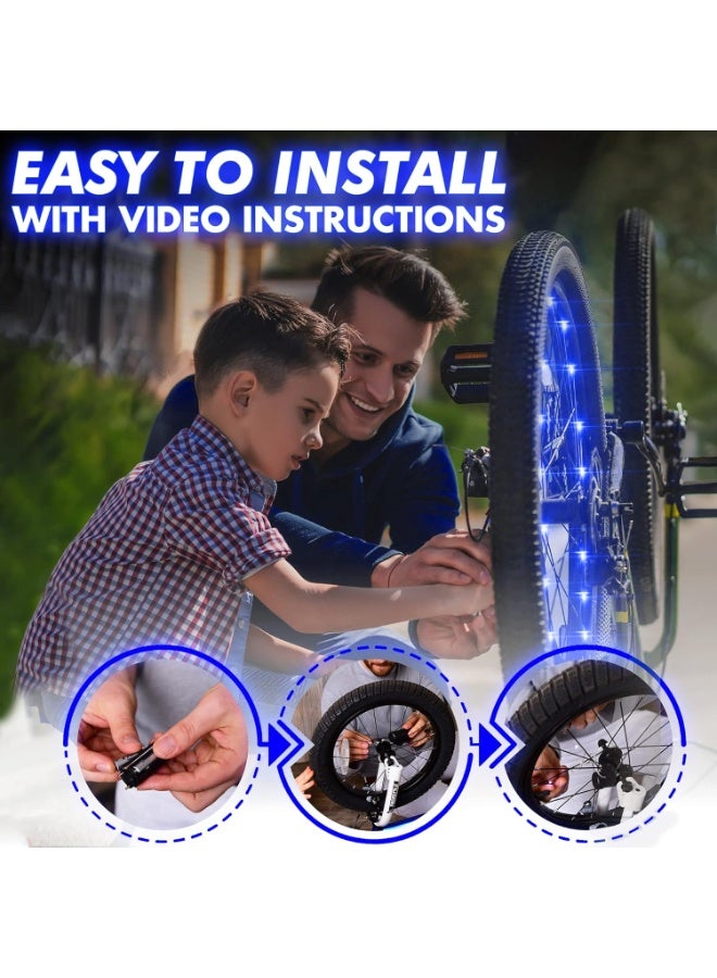 Activ Life Bike Wheel Lights - Holiday Night Visibility - Bike Lights - Colorful LED Spoke Display & Bicycle Wheel Lights - Christmas Stocking Stuffer Bicycle Accessories - Pack of 2, Blue - Image 2