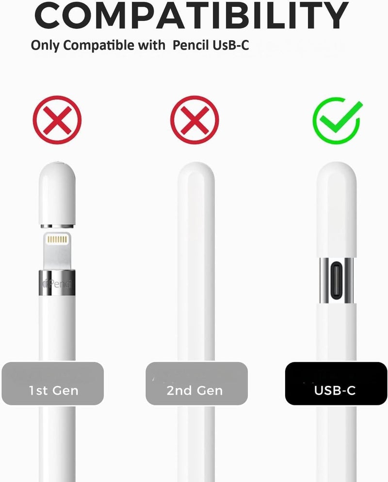 Silicone Case for Apple Pencil USB C, Durable and Comfortable Sleeve Protective Cover for Strong Grip Skin, Classic Hexagon Design with Sturdy Clip (Midnight Blue) - Image 5