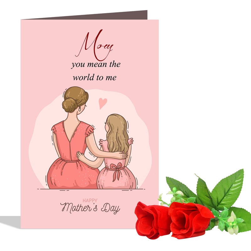 GIFT MY PASSION GIFT MY PASSION Happy Mothers Day Greeting Card 2 Red Roses Hamper Gift for Mom Gift for Mother Mothers Day Gift for Mom Gift for Maa Mother Mummy Mom