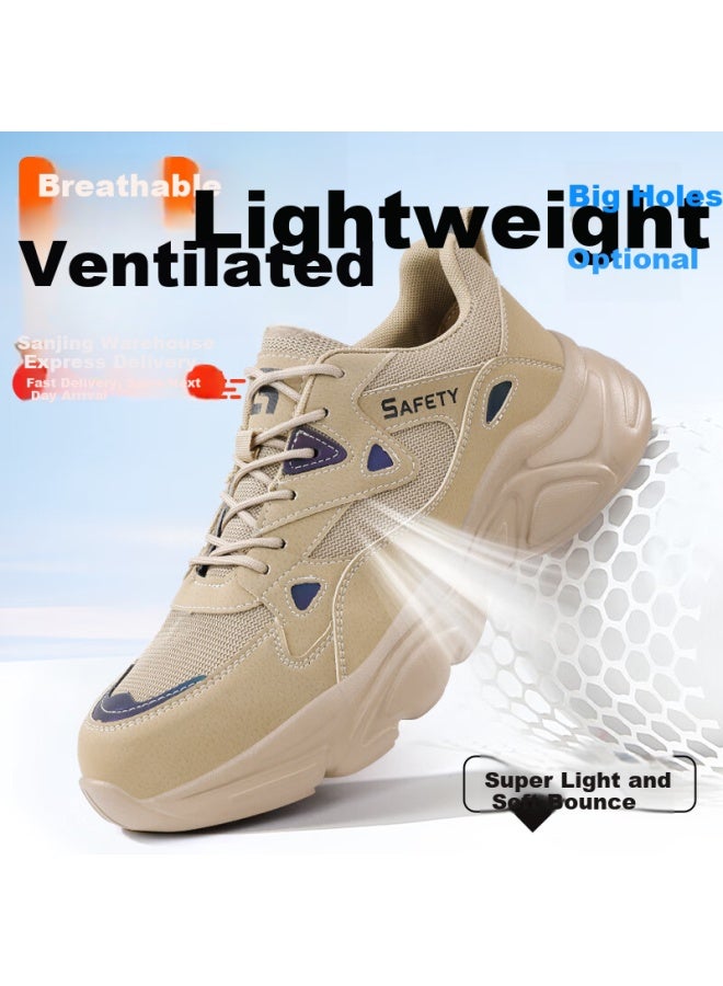 WELDON حذاء عمل آمن للرجال من وايلون شيلد صيفي خفيف الوزن وقابل للتنفس مع حماية من الصدمات وقاعدة ناعمة F123 38 - Image 1