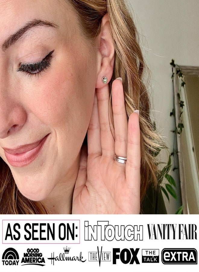 Cate & Chloe Royal 18k White Gold December Birthstone Stud Earrings with Round Cut Halo 1ct Simulated Diamond Crystals, Blue Topaz Birthstone Earrings for Women, Gift for Her - Image 3