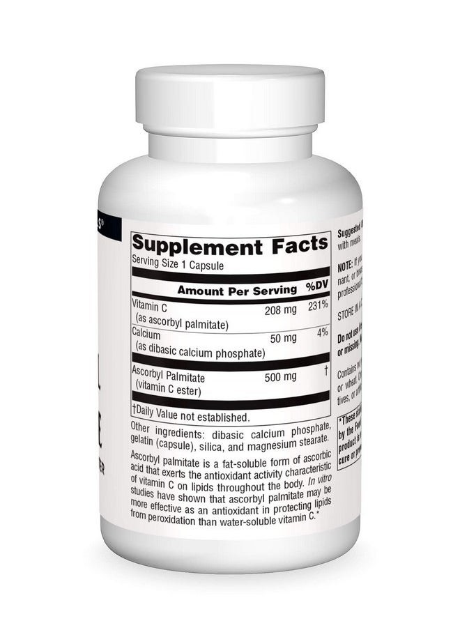 Source Naturals - Ascorbyl Palmitate 500Mg Fat Soluble Vitamin C Ester Supplement 180 Capsules - Image 1