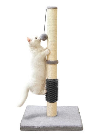 Scratching Post for Indoor Cats,Sisal Rope Cat Tree with Hanging Ball and Mouse Toy(80cm Tall,Grey with Massage Brush) - pzsku/Z22B5B8AFF203856D2B05Z/45/_/1697167110/a40bad51-80ff-48ec-b07a-8b6d286e35c7