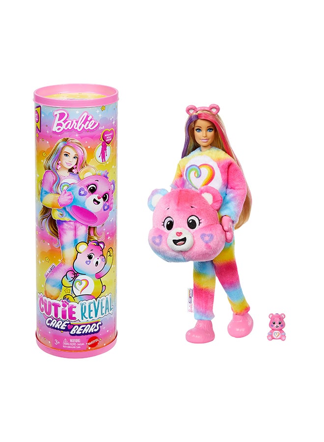 Barbie Cutie Reveal Care Bears Doll & Accessories, Series 2 Togetherness Bear With 10 Surprises Including Color Change & Mini Bear - Image 1