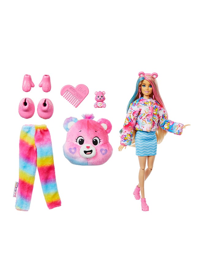 Barbie Cutie Reveal Care Bears Doll & Accessories, Series 2 Togetherness Bear With 10 Surprises Including Color Change & Mini Bear - Image 3