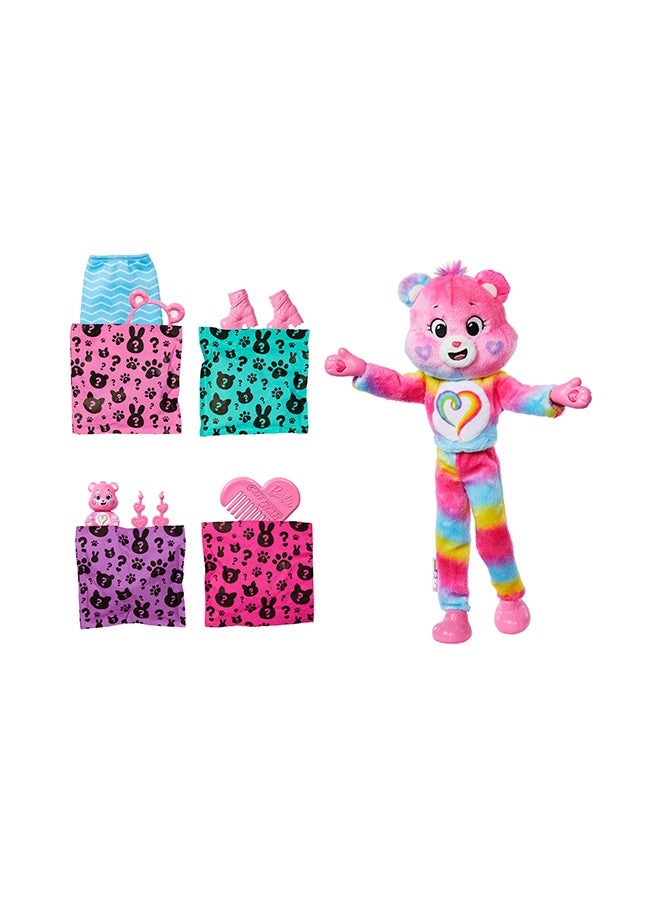 Barbie Cutie Reveal Care Bears Doll & Accessories, Series 2 Togetherness Bear With 10 Surprises Including Color Change & Mini Bear - Image 4